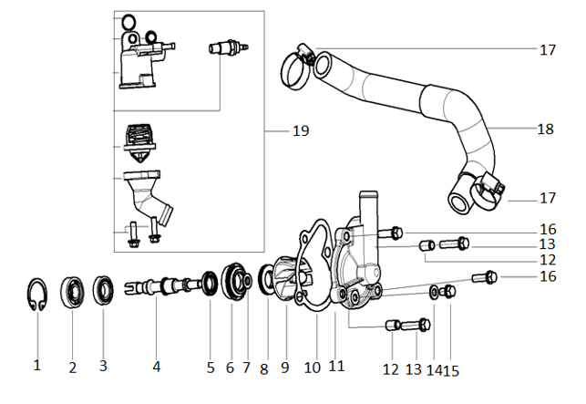 Tapa de Bomba de Agua para Kayo AU 300