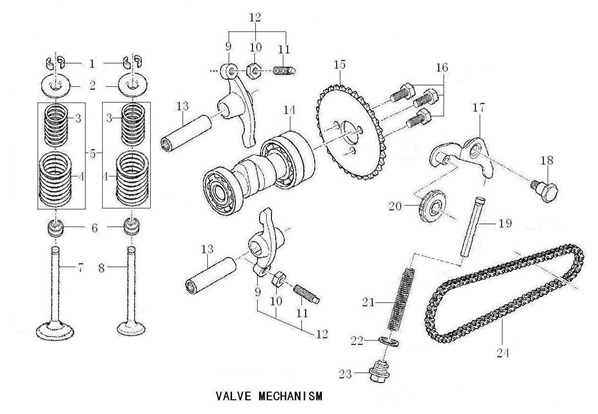 Cadena Distribución Motor Línea Pitsterpro XJR, MX, FXR / Kayo TS TTR TSD