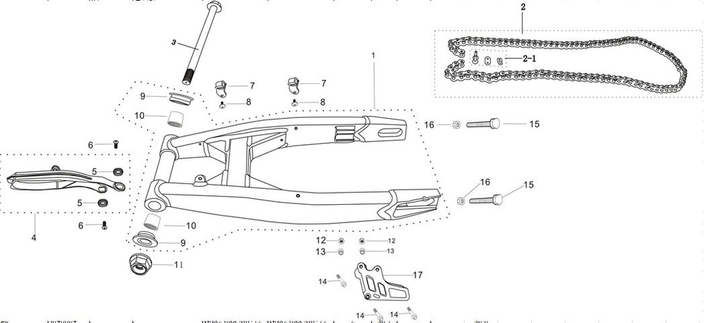 Protector de Cadena para Pitsterpro XJR / Kayo TS 2012 - 21
