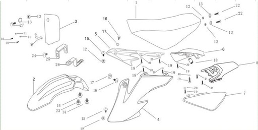 [555000-0025-B1/18] Soporte de Porta Numero para Kayo Motard