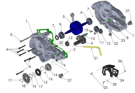 [ECCMU099-B1/L7] Eje de Salida para Cobra CX 50 Motor Venon