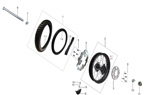 [QWQWQW-B1/7] Eje de Aro Trasero para Kayo TT 125 140 160