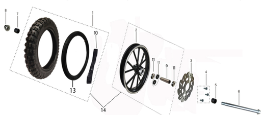 [9070010014-B1/32] Rol de Bocina de Aro Delantero para Kayo SX 50