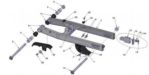 [HCBH0810-BC/A3] Tornillo de Ajuste de Cadena para Cobra 50cc Jr o SR
