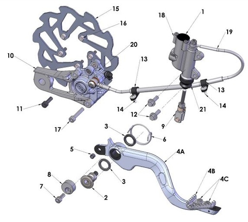 [BCMU0038-BC/B7] Resorte de Fibras de Freno para Cobra CX 50 JR / SR 2018 - Actual