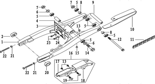 [CM01010-B1/33] Protector de Cadena para Pitsterpro LXR