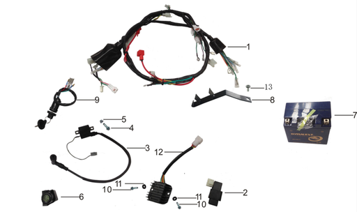 [3010010004-B1/F3] Relay de Arranque para Kayo A / AT con Fusible
