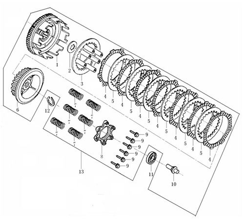 [BB01424-B1/N1] Clutch para Pitsterpro XTR  / Kayo K2 T2 T4 250 (Kit)