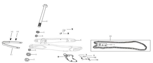 [TK20371B565-B1/33] Deslizador de Cadena de Horquilla para Pitsterpro X5 / Kayo TT