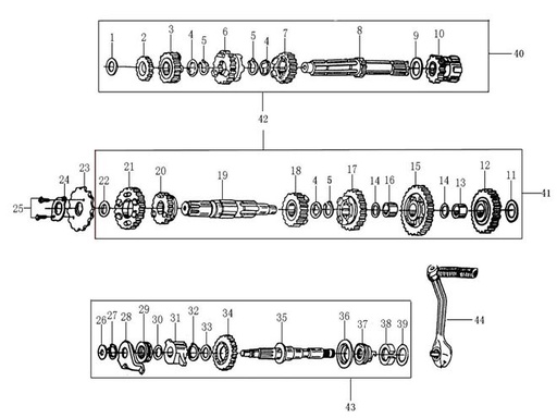 [1010240441-B2/F6] Eje Principal Completo para Pitsterpro XTR 230 - 250 AC / Kayo K2