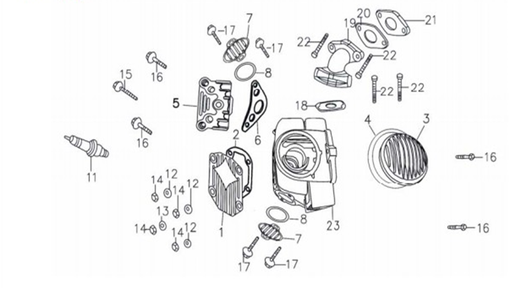 [CM03010-B1/B1] Empaque de Tapas Cabezote Completo para Pitsterpro X5 125 / Kayo TT 125  140