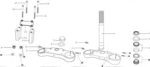 [PB00152-B1/17] Rol de Direccion para Pitsterpro X5  MX / Kayo TD TTR Motard (Kit)