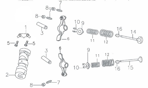 [1010340023-B1/A3] Sello de Valvulas para Kayo TS TSD TD TT125 TT140 TT160 / Pitsterpro XJR, MX, X4, X5, LXR, XTR, STR, FXR (Kit)