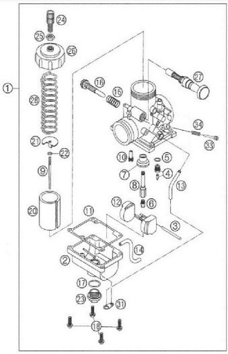 [CXM02194-B1/l7] V√°lvula Aguja y Asiento Carburador Cobra CX 65