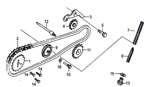 [H010230030y40-B1/J9] Tensora de Cadena de Distribución Kit para Kayo TS 70 o Similar