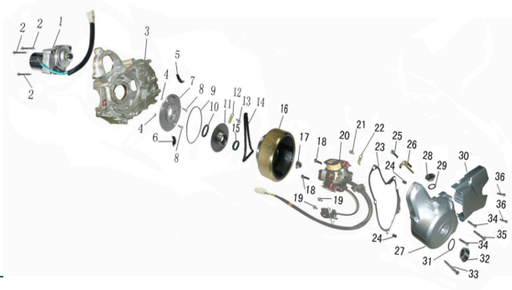[D0106D0010-B2/E1] Motor de Arranque para Kayo AY 70 / AT 110 / A 150