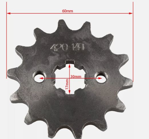 Piñon Delantero Pit Bike, paso 420