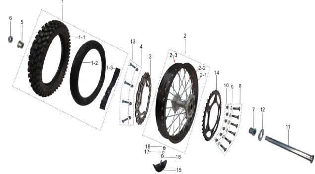 Espaciador de Eje de  Aro Trasero para Kayo T4 / Pitsterpro XTR (Kit)