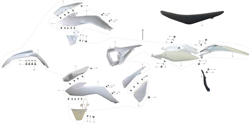 Porta numeros Lateral para  Kayo K2 (Kit)