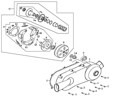 Clutch Trasero Kit para Kayo AU 200