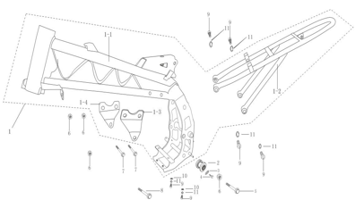 Soporte de Motor para Kayo Motard (Kit)