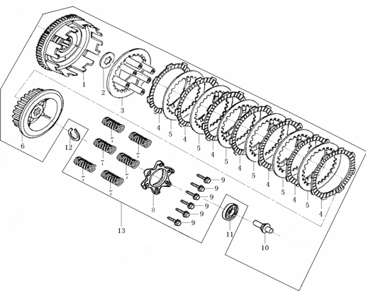 Clutch Interno Kit para Kayo T4 300