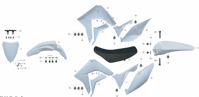 Porta Numeros Lateral para Kayo T4 250 (Blanco)
