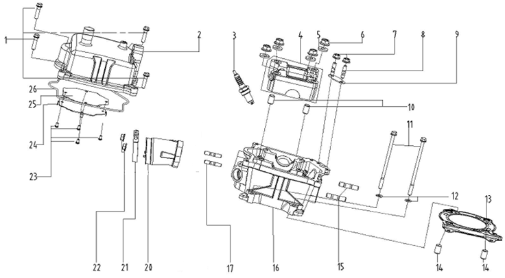 Empaque de Cabezote para Kayo AU 300 