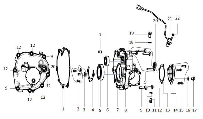 Empaque de Transmision para Kayo AU 300 (Trasero Izquierdo)