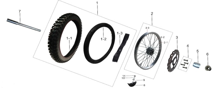 Zapata de Aro Delantero para Pitsterpro XTR 250 AC / Kayo K2 T2 T4
