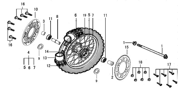 Aro 18 x 2.15 Trasero Pitsterpro XTR 250 LC 2009-11