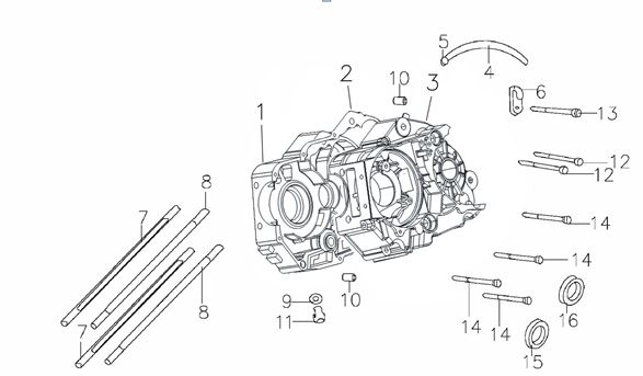 Block Derecho de Motor para Pitsterpro / Kayo 50 -125 cc