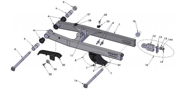 Bushing de Horquilla Trasera para Cobra 50cc JR SR FWE