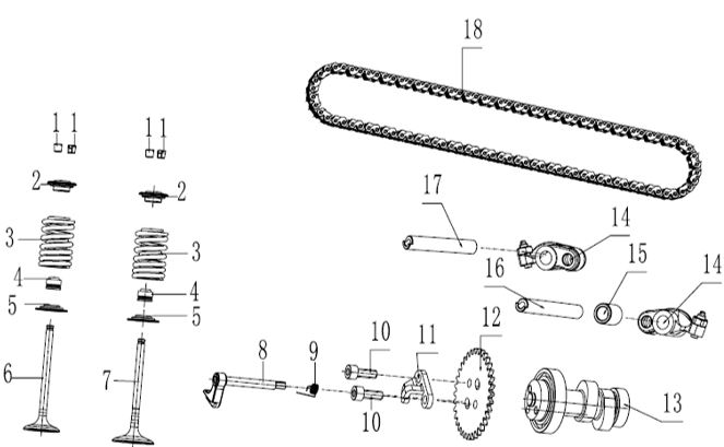 Cadena de Distribución para Kayo TT190R