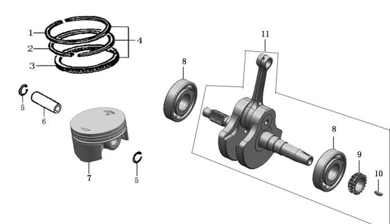 Cigueñal Completo para Kayo T2 / T4 250