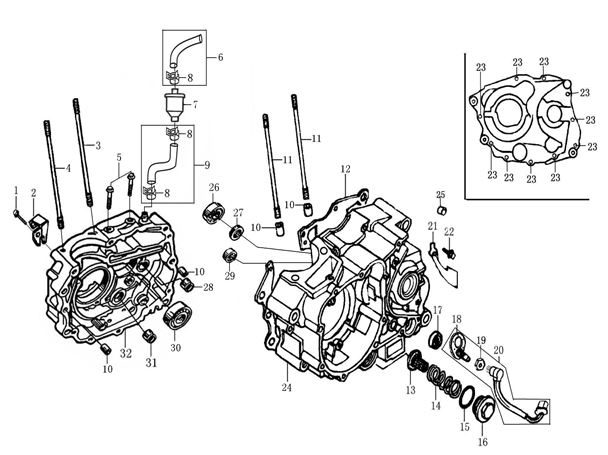 Empaque Centro Motor Pitsterpro XTR 250 AC / Kayo T4 2012-19