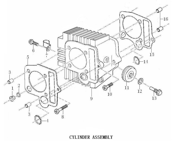 Empaque de Cilindro para Kayo TD TT 125 - 140 / Pitsterpro X5 125 