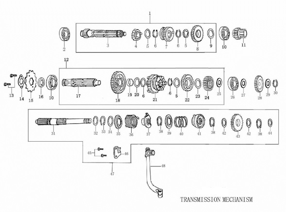 Engranaje de Eje de Arranque para Pitsterpro / Kayo 150 – 160 cc