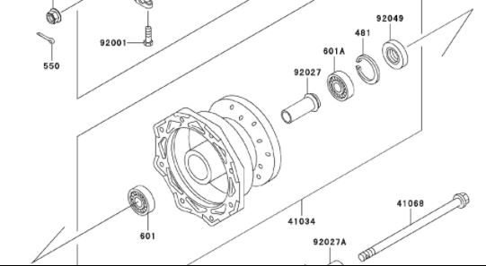 Espaciador de Ejede  Aro Delantero para Kawasaki KLX 110