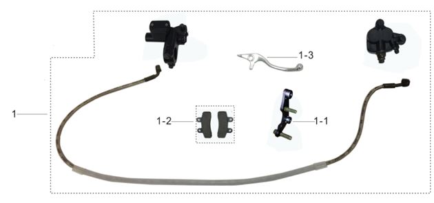 Freno Delantero Completo para Pitsterpro XjR 2019 / Kayo TS TSD