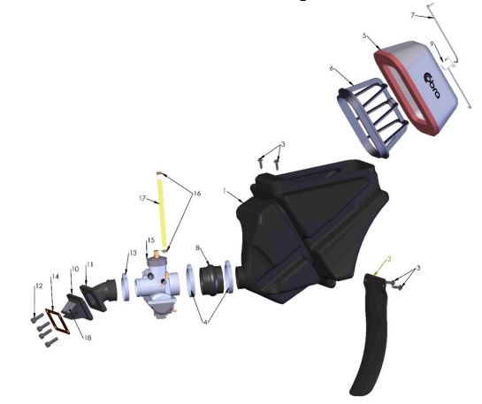 Hule Toma Carburador Torque Cobra CX 65