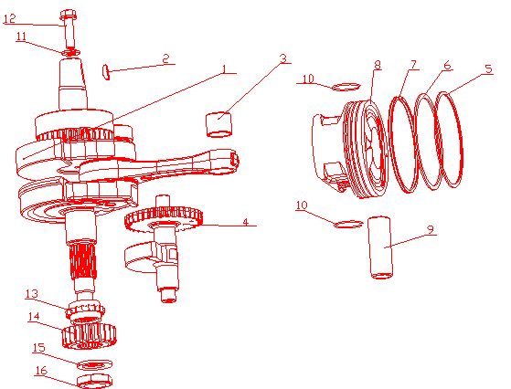 Piñón de Cigüeñal de Cadena de Distribución para Pitsterpro LXT 400 / Formula XY 400