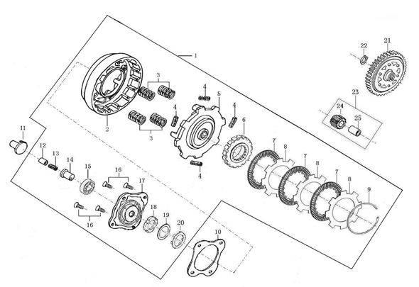 Piñon Primario Trasero de Manzana de Clutch para Pitsterpro / Kayo 50 - 125 cc