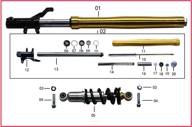 Retenedor de Suspension (Aceite y Polvo Kit) para Pitsterpro STR