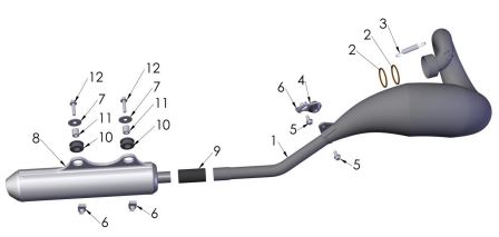 Soporte de Mufla para Cobra CX 50 King / FWE 2020 - anterior