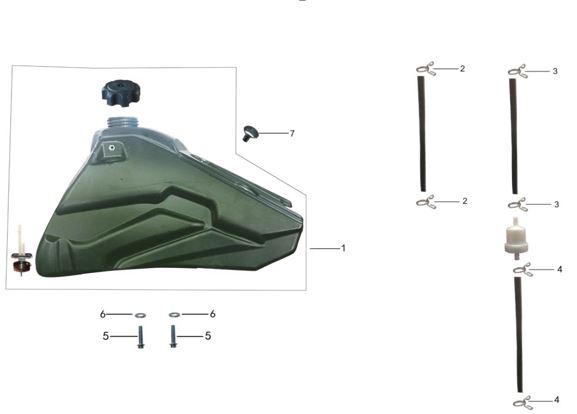 Tanque de Combustible para Kayo T2 T4