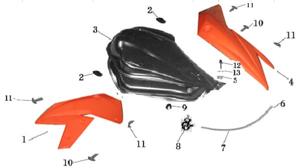 Tapa de Tanque Derecha para Pitsterpro LXT 400 / Formula XY 400