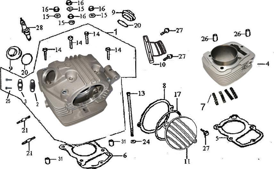 Tapa de Valvula para Pitsterpro XTR250 AC  / Kayo K2