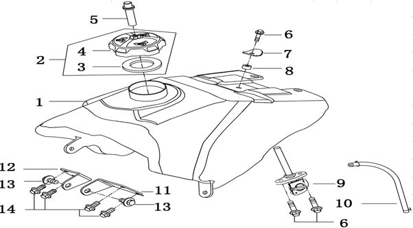 Tanque de Combustible para Pitsterpro LXR MX / Kayo TTR