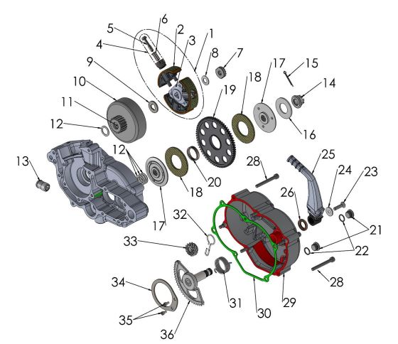 Arandela Espaseadora Trasera CFD Y Clutch Cobra 50cc